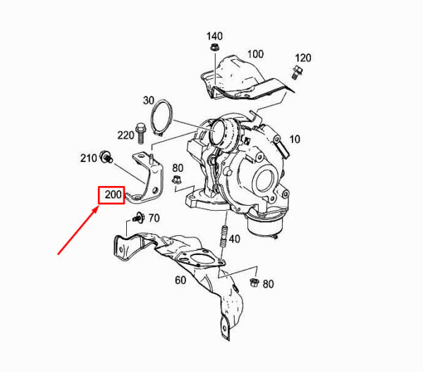 A6070960041 - MERCEDES-BENZ CITAN W415 Turbocharger Bracket A6070960041 ORIGINAL