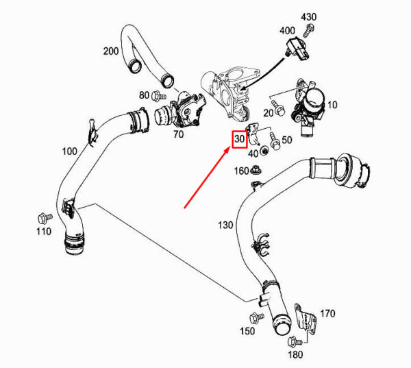 A6070980139 - MERCEDES-BENZ CITAN W415 Engine Air Intake Pipe Bracket A6070980139 ORIGINAL