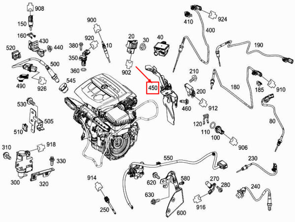 A6071400340 - MERCEDES-BENZ CITAN W415 Air Intake Pipe Bracket A6071400340 ORIGINAL