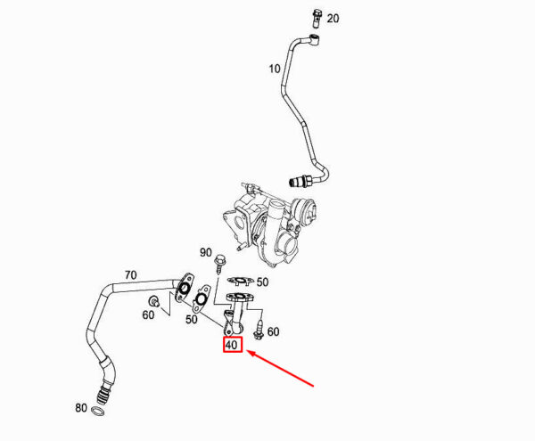 A6071800122 - MERCEDES-BENZ CITAN W415 Engine Oil Return Line A6071800122 ORIGINAL