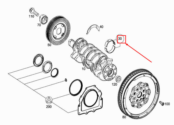 A6260330701 - MERCEDES-BENZ C W205 Crankshaft Bearing Shell A6260330701 ORIGINAL