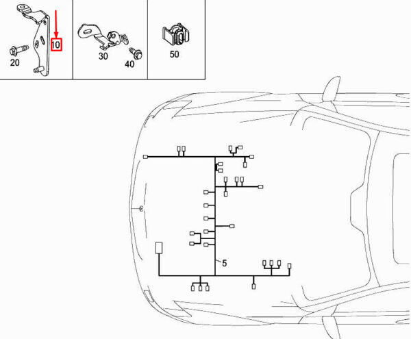 A6261500173 - MERCEDES-BENZ C W205 Engine Wiring Harness Bracket A6261500173 ORIGINAL