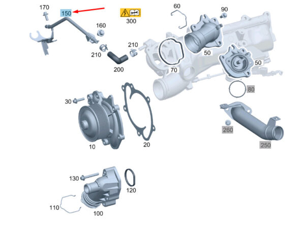 A6422000058 - MERCEDES-BENZ G W463 Water Pump Bleed Line A6422000058 ORIGINAL