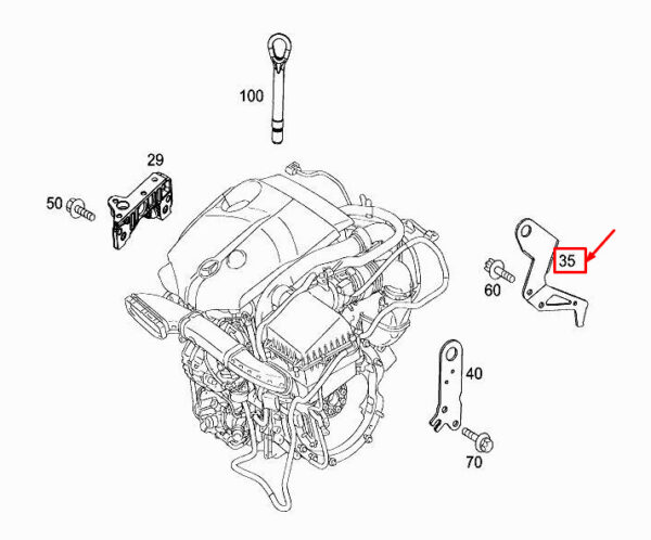 A6452230141 - MERCEDES-BENZ GLA X156 Rear Left Engine Lifting Eye A6452230141 ORIGINAL