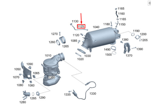 A6541409201 - MERCEDES-BENZ GLE W167 Exhaust System Pressure Line A6541409201 ORIGINAL