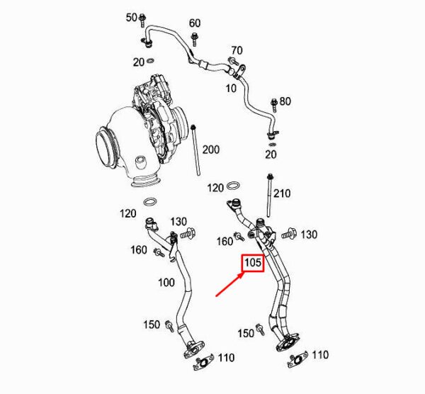 A6541803500 - MERCEDES-BENZ GLE W167 Engine Oil Return Line A6541803500 ORIGINAL