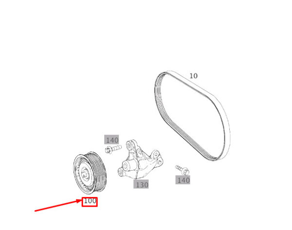 A6542020019 - MERCEDES-BENZ S W222 V-Belt Guide Pulley A6542020019 ORIGINAL