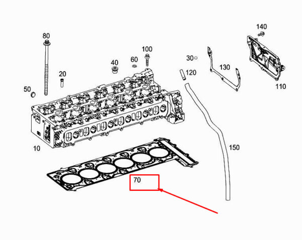 A6560160000 - MERCEDES-BENZ S W222 Engine Cylinder Head Gasket A6560160000 ORIGINAL