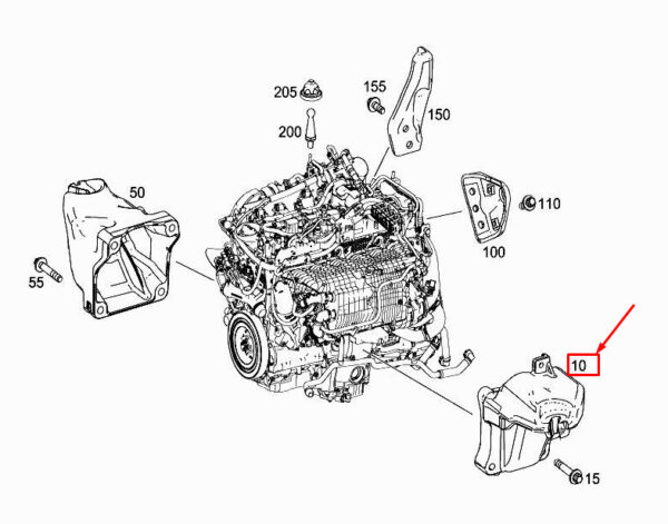 A6562230304 - MERCEDES-BENZ S W222 Engine Carrier A6562230304 ORIGINAL