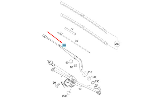 A9108203300 - MERCEDES-BENZ SPRINTER W907 Front Right Wiper Arm LHD A9108203300 ORIGINAL