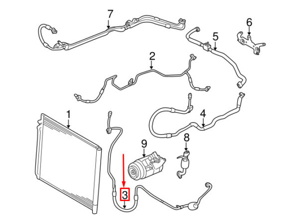 LR010856 - LR RANGE ROVER III L322 A/C Refrigerant Discharge Hose LR010856 ORIGINAL