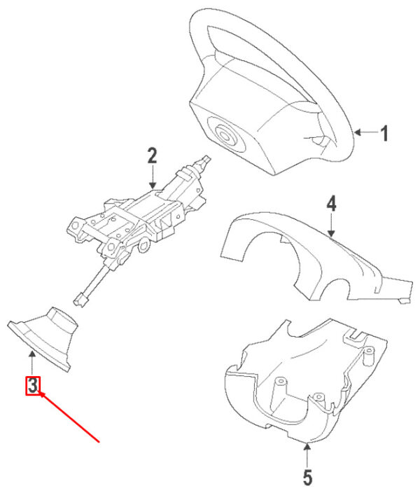 LR030345 - LAND ROVER DISCOVERY SPORT L550 Steering Column Lower Boot LR030345 ORIGINAL