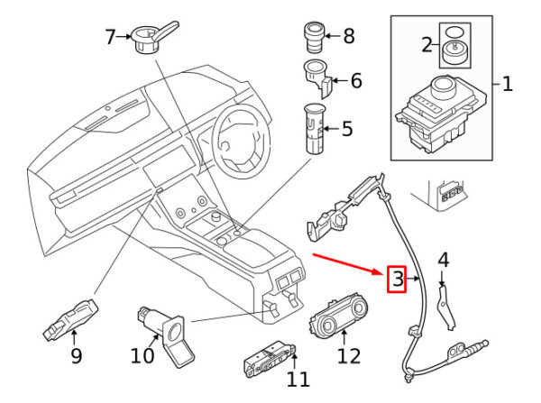 LR092833 - LR RANGE ROVER VELAR L560 Gear Shift Control Cable LR092833 ORIGINAL