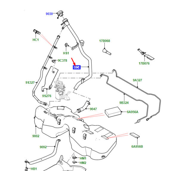 LR093120 - LAND ROVER RANGE ROVER VELAR L560 Fuel Tank Filler Pipe LR093120 ORIGINAL