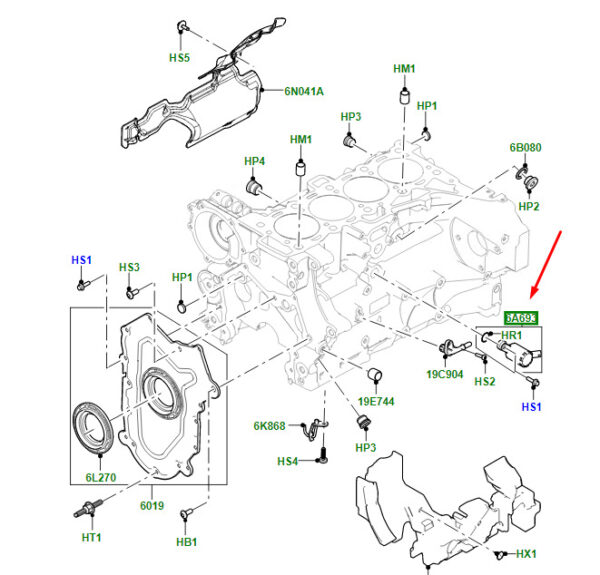 LR139681 - LAND ROVER RANGE ROVER VELAR L560 Piston Oil Cooling Valve LR139681 ORIGINAL