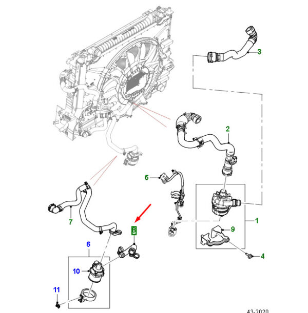 T4A38706 - JAGUAR F-PACE X761 Water Pump Hose T4A38706 ORIGINAL