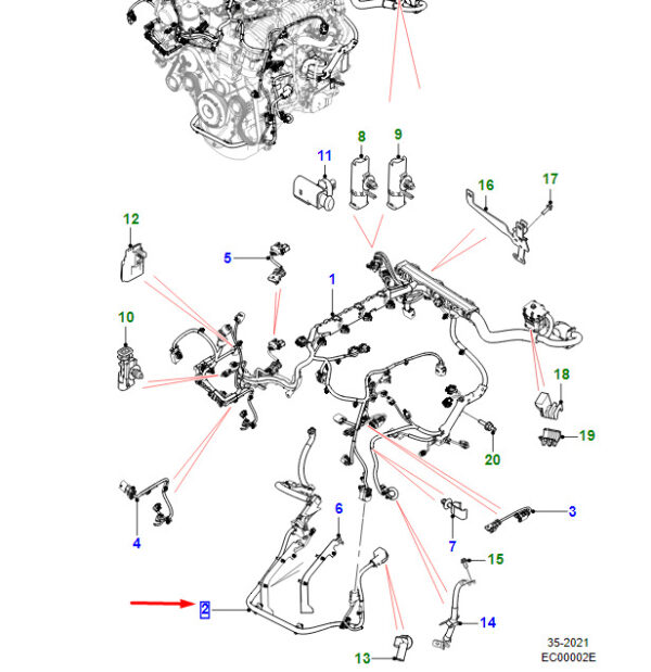 T4N29483 - JAGUAR XE X760 Alternator Cable T4N29483 ORIGINAL