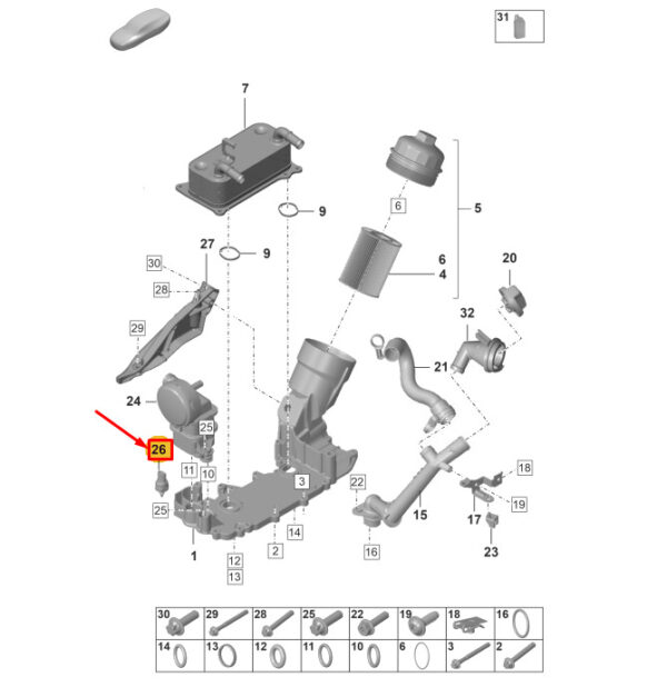 0PB906054 - Porsche 911 992 Oil Pressure and Temperature Sensor 0PB906054 NEW ORIGINAL
