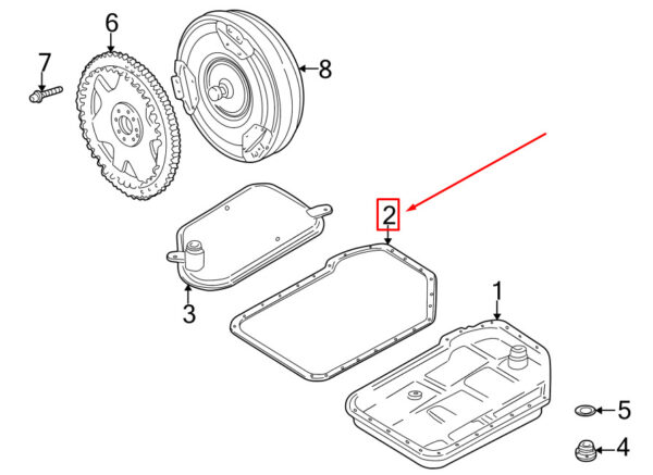 1402710080 - Porsche 911 996 Oil Pan Seal for Automatic Transmission 1402710080 NEW REAL