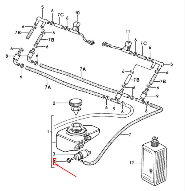 431955465B - New Porsche 944 Windscreen Washer Pump Seal 431955465B Genuine