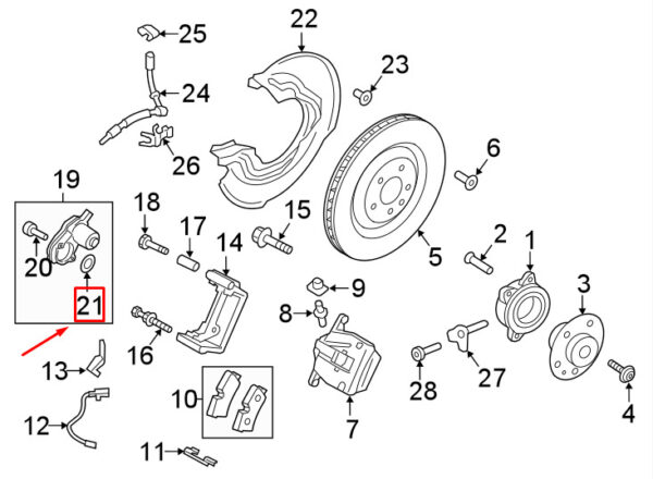 4E0615137 - New Porsche Macan 95B Parking Brake Actuator O-Ring 4E0615137 Genuine