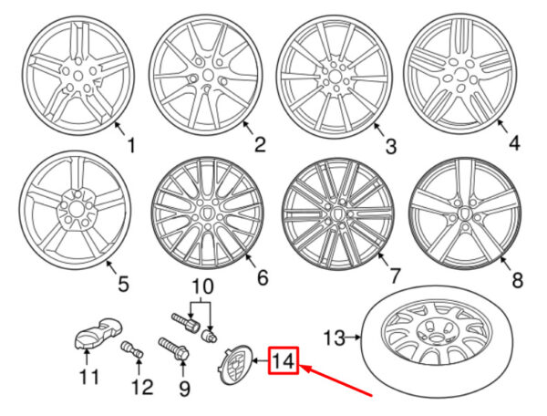 7L5601151JE1 - Porsche 911 991 wheel hub center cover cap 7L5601151JE1 NEW ORIGINAL