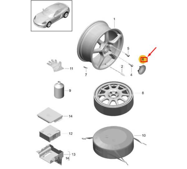 7P5601151OU7 - Porsche 718 Cayman 982 Wheel Rim Cover 7P5601151OU7 NEW GENUINE