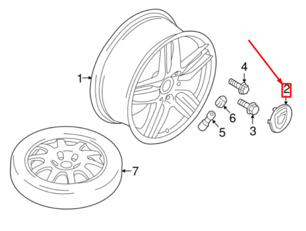 7PP601150A88Z - Porsche Cayenne 92a Wheel Hub Cap Cover 7PP601150A88Z NEW ORIGINAL