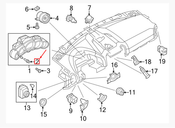 7PP919069 - Porsche Cayenne 92a Combo Instrument Button 7PP919069 NEW ORIGINAL