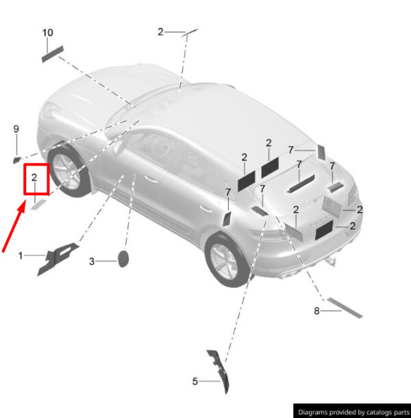 8E5863811 - Porsche Macan 95b Damping Muffler 8E5863811 8E5.863.811 NEW REAL