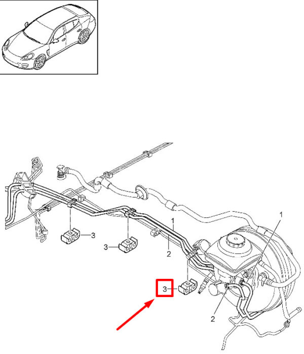 8K0611797B - New Porsche Cayenne 92A Brake Line Bracket LHD 8K0611797B 8K0.611.797.B