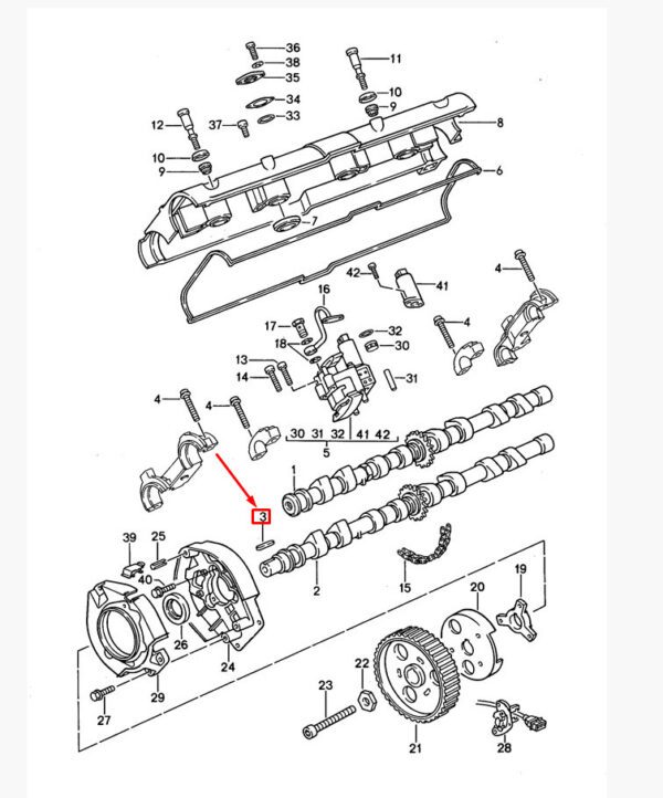 90011707300 - Porsche 968 camshaft passport spring 90011707300 NEW ORIGINAL