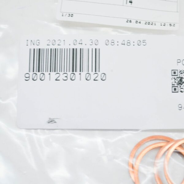 90012301020 - Porsche 911 996 Oil Drain Screw Gasket 90012301020 NEW GENUINE