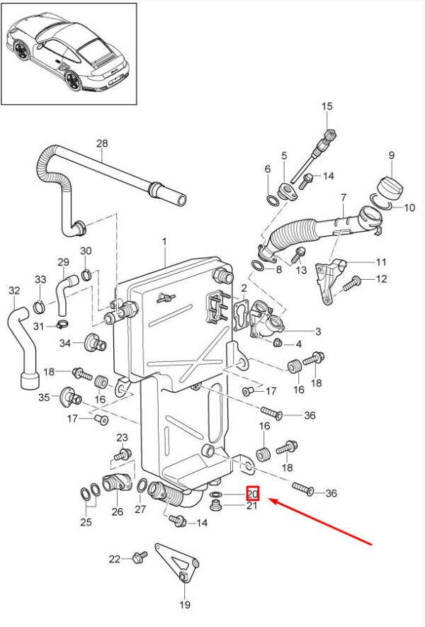 90012301020 - Porsche 911 996 Oil Drain Screw Gasket 90012301020 NEW GENUINE