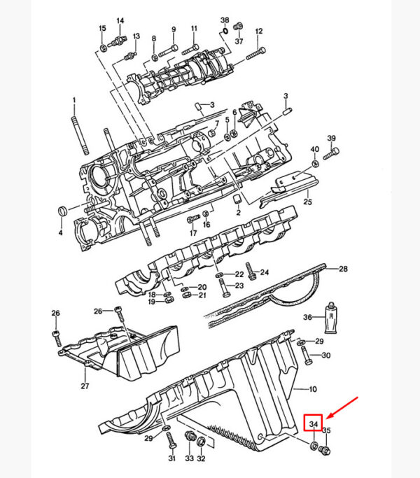 90012304930 - Porsche 968 engine oil drain screw seal 90012304930 new original