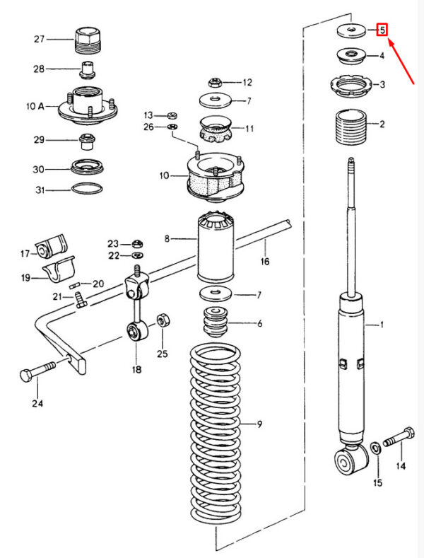 91133351100 - Porsche 928 shock absorber disc front 91133351100 NEW ORIGINAL