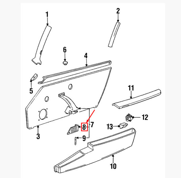 9115312520070B - Porsche 911 964 interior door actuator front right 9115312520070B new original
