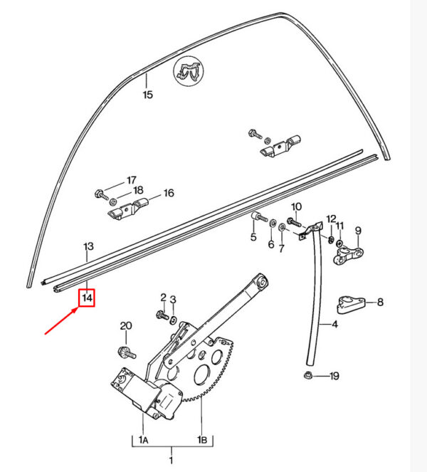 92853732204 - Porsche 928 door window gasket front right outside 92853732204 NEW ORIGINAL