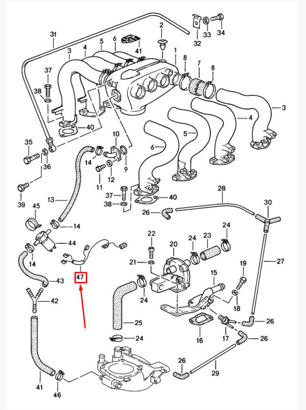 92861218100 - Porsche 928 Air Valve Harness 92861218100 NEW ORIGINAL