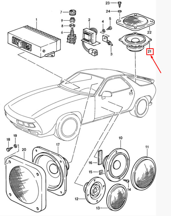 92864541300 - Porsche 928 midrange rear 92864541300 NEW ORIGINAL