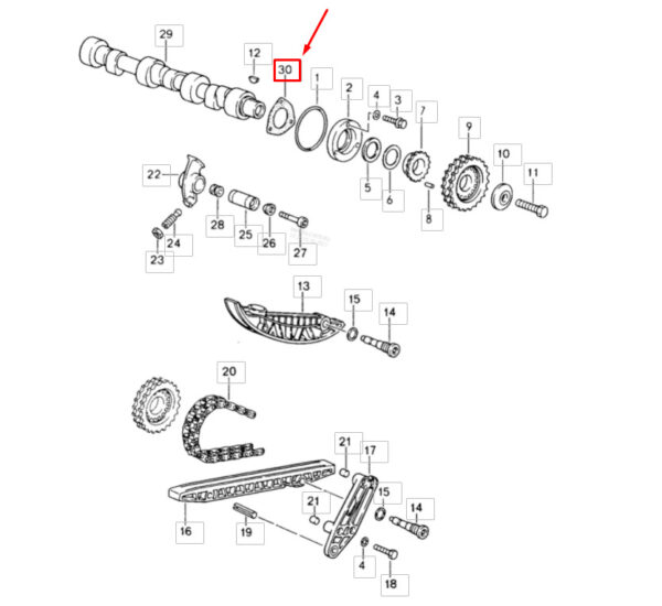 93010519705 - Porsche 911 993 Carrera camshaft flanges gasket 93010519705 NEW ORIGINAL