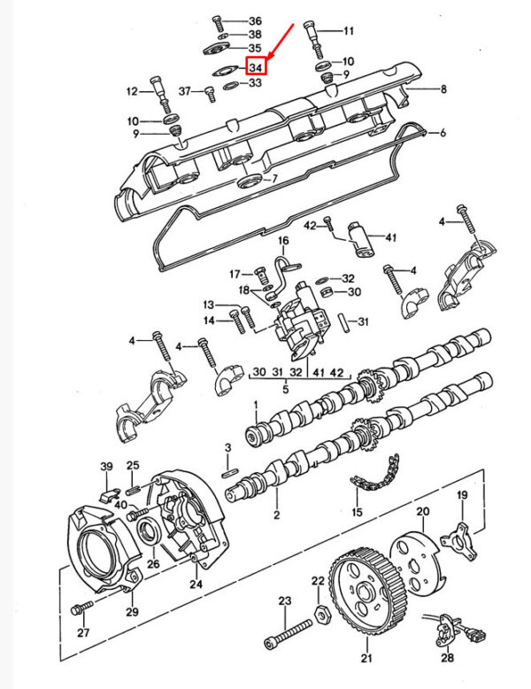 94410446302 - Porsche 968 cylinder head cover seal 94410446302 NEW ORIGINAL