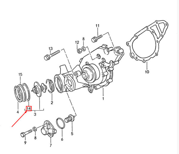 94410692908 - Porsche 968 Thermostat O-Ring 94410692908 NEW ORIGINAL