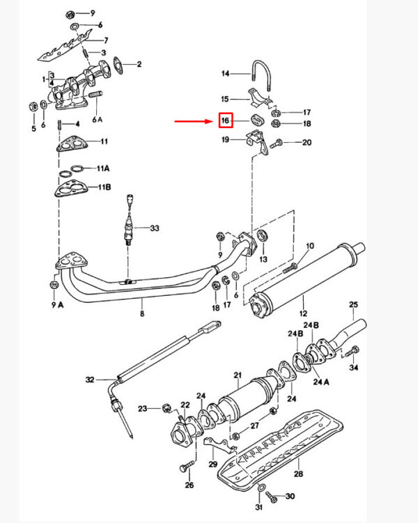 94411114203 - Porsche 944 exhaust system rubber jack 944114203 NEW ORIGINAL