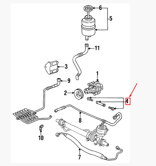 94434705302 - Porsche 968 power steering pump bracket 94434705302 NEW ORIGINAL