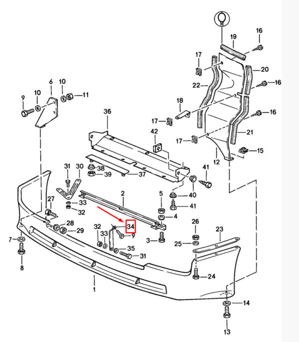 94450517900 - Porsche 944 front spoiler retainer 94450517900 NEW ORIGINAL