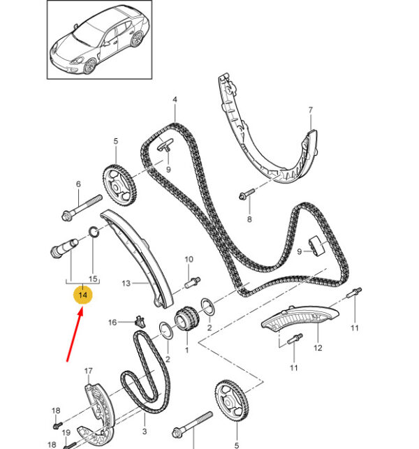 94610518000 - Porsche Panamera 970 Chain Clamp 94610518000 NEW ORIGINAL