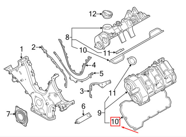 94610593565 - Porsche Macan 95b Gasket of Right Valve Cover Right 94610593565 NEW
