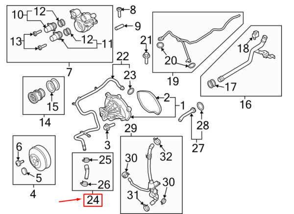 94610645730 - Porsche Macan 95b Engine Coolant Hose 94610645730 NEW REAL
