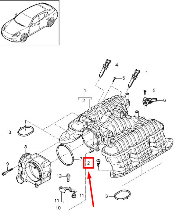 94611041260 - Porsche 95B engine intake manifold screw 946.110.412.60 94611041260 NEW ORIGINAL